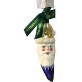 WATERFORD MOON FACE SANTA ORNAMENT HOLIDAY DECOR BLUE/GOLD 6"