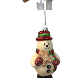 MARQUIS WATERFORD SNOWMAN ORNAMENT HOLIDAY DECOR WHITE/RED/GREEN 6"