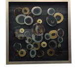WITH DISCS SHADOW BOX HOME DECOR SILVER/MULTICOLOR 32 X 32