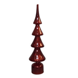 ROTATING RIBBED MERCURY GLASS LED TREE HOLIDAY DECOR RED 19"