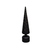 SNOWFLAKE LED CONE TREE WITH TIMER HOLIDAY DECOR BLACK/GOLD 16.5