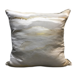 METALLIC CLOUD DESIGN "CELEBRITY HOME" PILLOW GRAY/GOLD/WHITE 22 X 22