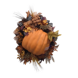 LARGE FALL WREATH WITH PUMPKIN HOLIDAY DECOR MULTICOLOR 48 X 36