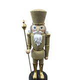 RESIN FAUX BEADED SOLDIER HOLIDAY DECOR GOLD 12.25