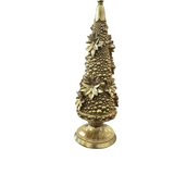 RESIN POINSETTIA CHRISTMAS TREE HOLIDAY DECOR GOLD 17.5