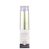 SET OF 2 SPIRAL LED TAPER CANDLES HOLIDAY DECOR CREAM 9.75
