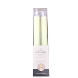 SET OF 2 THIN LINE LED TAPER CANDLES HOLIDAY DECOR CREAM 9.75