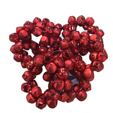 SET OF 6 JINGLE BELL NAPKIN RINGS DINNERWARE RED