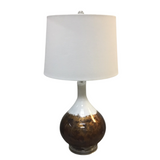 GLASS WITH DESIGN LAMP/LIGHTING BRONZE/GOLD/WHITE 27"H