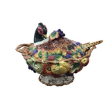 FITZ & FLOYD TURKEY SOUP TUREEN WITH LADLE HOLIDAY DECOR MULTICOLOR 11H X 15W X 10D