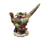 FITZ & FLOYD FALL HARVEST CERAMIC PHEASANT HOLIDAY DECOR MULTICOLOR 7.5H