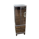 PIER 1 MIRRORED WITH 2 DOORS/2 DRAWERS ACCENT PIECE SILVER 23.5H X 25W X 18D