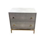 TOV PESCE SHAGREEN WITH 2 DRAWERS (RET.549.00) NIGHTSTAND GRAY 23.5H X 25W X 18D