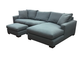 ROOM & BOARD 2 PC. SECTIONAL + OTTOMAN (RET. $5000.00) SOFA BLUE/GREEN 36H X 117.5W X 38D
