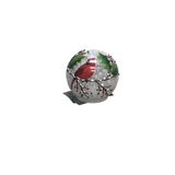 LED CARDINALS AND HOLLY TABLETOP GLOBES WITH TIMER HOLIDAY DECOR 5"