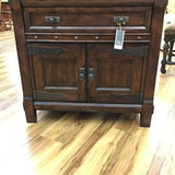 RUSTIC 1 DRAWER/2 DOORS CABINET/CHEST BROWN 32H X 34W X 19D