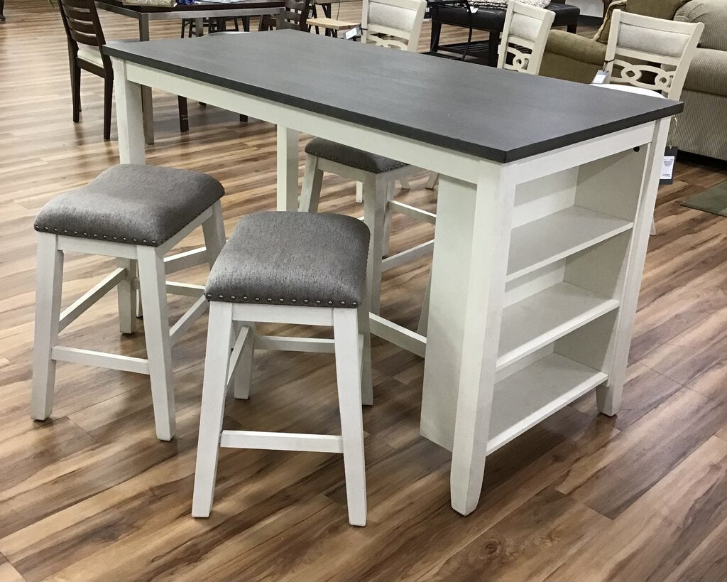 COUNTER HIGH TABLE WITH 4 STOOLS DINING ROOM SET