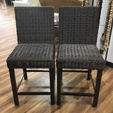 ASHLEY (PARADISE TRAIL) 2 WICKER DESIGN BARSTOOLS OUTDOOR/PATIO BROWN 44H X 20W 26D