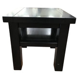 POTTERY BARN WITH SHELF END TABLE BLACK 21H X 24W X 21D