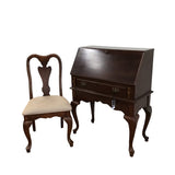 1 DRAWER/DROPLEAF/ORGANIZER/CHAIR DESK CHERRY WOOD/BEIGE 43H X 34W X 17D