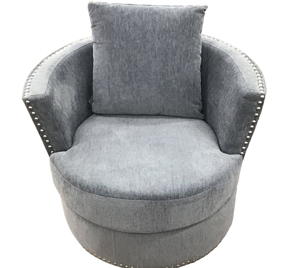SWIVEL WITH PILLOW ACCENT CHAIR DARK GRAY