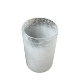 WHITE CRACKLE GLASS CYLINDER HOME DECOR 4.75X7.5H