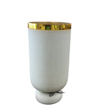 GLASS CANDLE HOLDER HOME DECOR WHITE/GOLD 12"