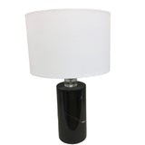 MARBLE THICK STAND WITH DRUM SHADE LAMP/LIGHTING BLACK