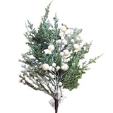 SNOWY CYPRESS PINE SPRAY WITH PEARLS HOLIDAY DECOR 30"