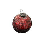 FILLED MERCURY GLASS ORNAMENT CANDLE CANDLE/SOY MELT RED 3.5"
