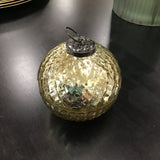 FILLED MERCURY GLASS ORNAMENT CANDLE CANDLE/SOY MELT GOLD 3.5"