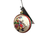 MEDIUM SANTA ORNAMENT HOLIDAY DECOR RED/GREEN