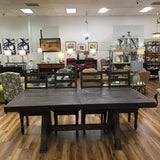 RUSTIC DINING TABLE WITH 4 CHAIRS DINING ROOM SET BROWN 31H X 84W X 47D