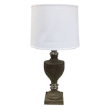GAMBELL POLYRESIN AND METAL WITH LINEN SHADE LAMP/LIGHTING 36H
