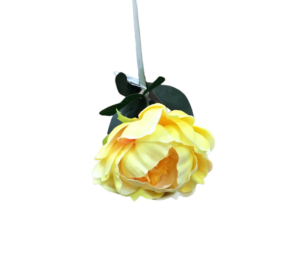 REAL TOUCH PEONY FLORAL/GREENERY YELLOW 20"
