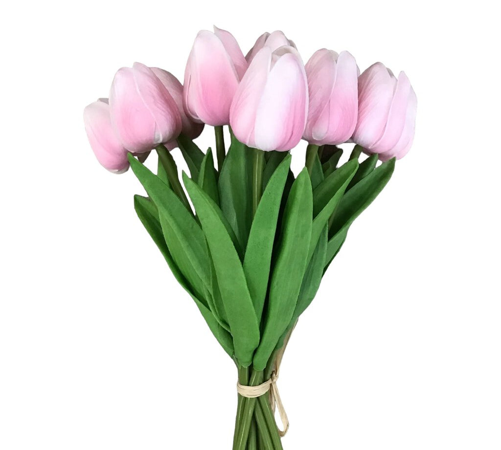 REAL TOUCH MINI TULIP BUNDLE FLORAL/GREENERY PINK 13.5"