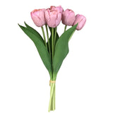 REAL TOUCH TULIP BUNDLE FLORAL/GREENERY CORAL 13"